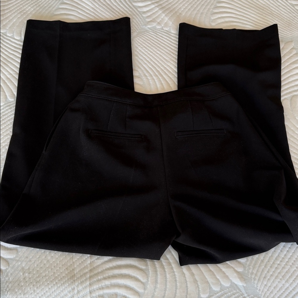 White House Black Market WHBM The Wide Leg Black Tie Waist Stretch Pants Size 6 - Picture 4 of 10